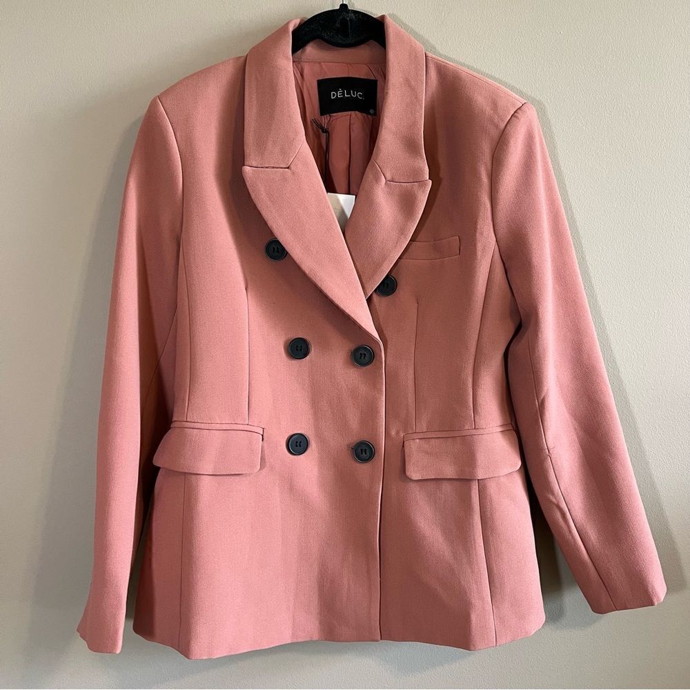 ✨ Deluc Women’s Salmon Coral Sabrina Double Breasted Blazer Small NWT